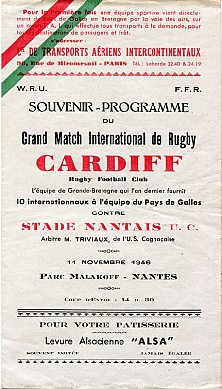 <p style='text-align: center;'><strong><span style='font-size: medium; font-family: arial, helvetica, sans-serif; color: #0000ff;'>Programme du match S.N.U.C. - R.F.C. Cardiff du 11 novembre 1946</span></strong>
<p style='text-align: left;'><em><span style='font-size: medium; font-family: arial, helvetica, sans-serif; color: #0000ff;'>(collection de l'auteur)</span></em>