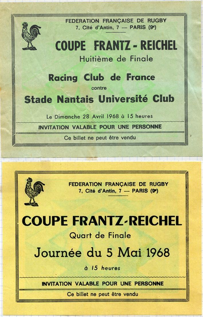 <p style='text-align: center;'><span style='color: #0000ff;'><strong><span style='font-size: medium; font-family: arial, helvetica, sans-serif;'>Invitations pour les matchs de la coupe Frantz Reichel disputé par le S.N.U.C.</span></strong></span>
<p style='text-align: left;'><em><span style='color: #0000ff;'><span style='font-size: medium; font-family: arial, helvetica, sans-serif;'>(collection B.M.)</span><strong><span style='font-size: medium; font-family: arial, helvetica, sans-serif;'><br /></span></strong></span></em>